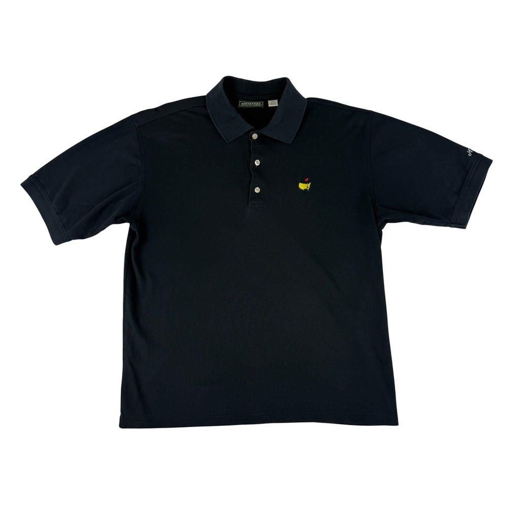 Masters Collection Polo Shirt Mens Large Black Mercerized Cotton Golf Logo L